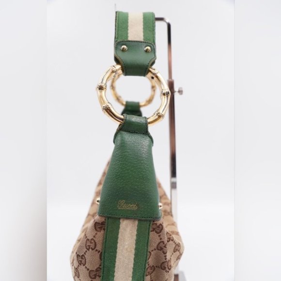 Gucci GG Bamboo Ring Hobo-green & beige - Picture 7 of 15